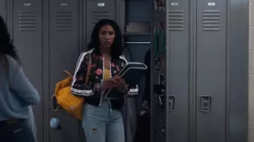 Pam & Gela Fineline Floral Crop Jacket worn by Addy Hanlon (Herizen Guardiola) as seen in Dare Me (S01E02)
