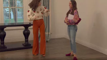 Mocasines de cuero con forro de piel Gucci Princetown en rojo usados por Alexia Umansky como se ve en Buying Beverly Hills (S01E02)