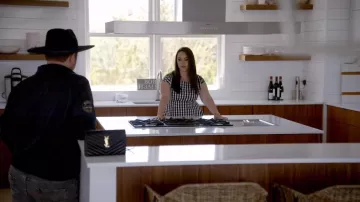Kate spade new york Ging­ham Fiorel­la Fit-&-flare Dress worn by  Bianca D'alessio  as seen in Selling the Hamptons (S01E01)