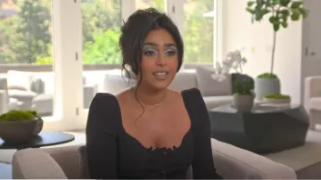 Self-Portrait Appliquéd Square-Neck Dress worn by Sonika Vaid as seen in Buying Beverly Hills (S01E06)