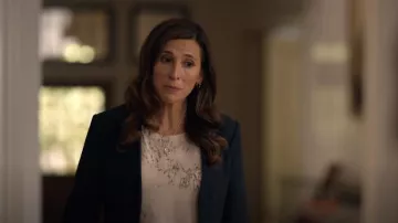 Theory Lanai Blazer worn by Linda Tanner (Michaela Watkins) as seen in The Dropout (S01E07)