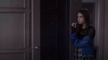 Helmut Lang Sheer Bomber Jacket With Removable Genuine Shearling Collar worn by Beth Cassidy (Marlo Kelly) as seen in Dare Me (S01E10)