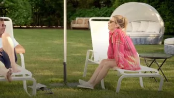 Liz Claiborne Pink Plaid SHirt porté par Ashley Farrell comme on le voit dans Selling the Hamptons (S02E02)