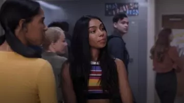 No Ka' Oi Striped Crop Top worn by RiRi Curtis (Taveeta Szymanowicz) as seen in Dare Me (S01E10)