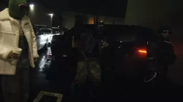 Givenchy Brown & Green Camo Oversized Cargo Shorts worn by Playboi Carti in Type Shit (Official Video) by Future, Metro Boomin, Travis Scott, Playboi Carti