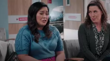Pull à manches French Connection porté par Mary Wagner (Mary Sohn) comme on le voit dans A.P. Bio (S04E08)