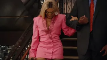 Area Tuxedo Crystal Embellished Minidress worn by Karen Huger as seen in The Real Housewives of Potomac (S08E18)