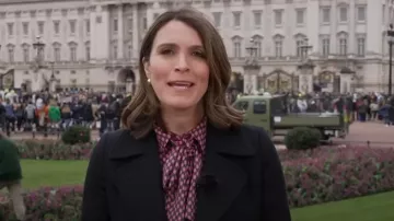 Me + Em Silk Polka-Dot Blouse worn by Molly Hunter as seen in Today on March 25, 2024