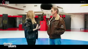 The Patrouille de France leather jacket worn by Candice Pascal in the show Dance with the stars