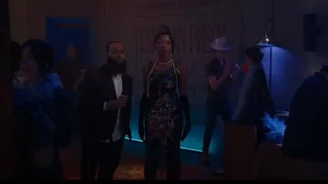Unique Vintage Black & Green Beaded Antoinette Peacock Flapper worn by Ayana (Sasheer Zamata) as seen in Woke (S02E06)