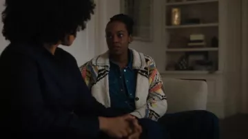 Pilcro Collared Cropped Cardigan Sweater worn by Charlotte Gaines (Fedna Jacquet) as seen in FBI: Most Wanted (S05E06)