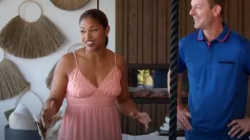 Vestido Fashion Nova Sunset Convos usado por Sarah Baeumler como se ve en Rock the Block (T05E04)