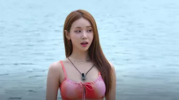 Cr sky Shirring Biki­ni Top worn by Kim Gyu-ri as seen in Single's Inferno (S03E04)