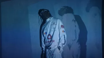 Pantalón de chándal Balenciaga White Top League usado por Travis Scott con Tyla (Remix) (Video oficial)