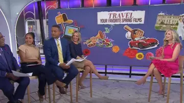 Lela Rose Penelope Floral Appliqué Knit Dress worn by Misty Belles as seen in Today on March 26, 2024