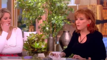 Elie Tahari Rib-Knit Self-Tie Tassel Sweater worn by Joy Behar as seen in The View on March 26, 2024