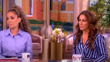 Maje Abstract-pattern Asymmetrical Mid Dress worn by Alyssa Farah as seen in The View on March 27, 2024