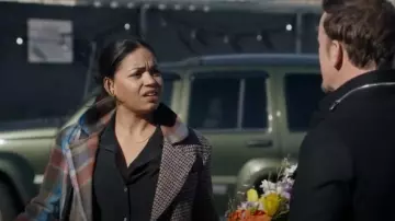 Veronica Beard Dick­ey Coat worn by Victoria Hughes (Barrett Doss) as seen in Station 19 (S07E02)