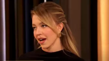 Alice Pierre Parallel Drop Earrings worn by Sydney Sweeney as seen in The Drew Barrymore Show on March 27, 2024
