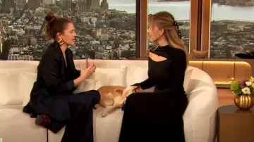 Pantalones de lana Argent Jones Colorblock Seasonless usados por Drew Barrymore como se ve en The Drew Barrymore Show el 27 de marzo de 2024