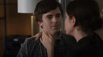 Peter Millar Men's Lenox Cotton Sport Shirt worn by Dr. Shaun Murphy (Freddie Highmore) as seen in The Good Doctor (S07E04)