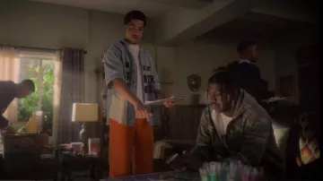 Kapital Appliqued Patchwork Denim Shirt worn by Andre Johnson, Jr. (Marcus Scribner) as seen in grown-ish (S06E10)