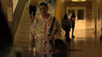 Japanese x Streetwear Stitch Bomber Jacket worn by Jamal Turner (Brett Gray) as seen in On My Block (S04E01)