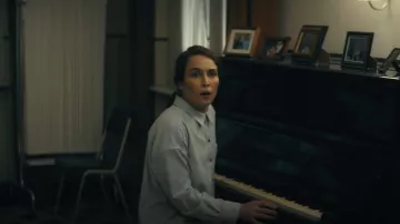 Oak + Fort Over­sized Knit Shirt worn by Jo Ericsson (Noomi Rapace) as seen in Constellation (S01E08)