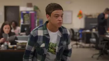 Vans Micro Dazed Croc White T-Shirt worn by Ruby Martinez (Jason Genao) as seen in On My Block (S04E04)