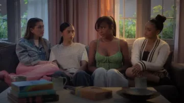 No. 21 Cable-Knit Button-Front Wool-Blend Cardigan Sweater worn by Kiela Hall (Daniella Perkins) as seen in grown-ish (S06E10)