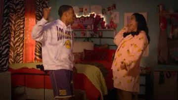 Forever 21 LA Lakers Graphic Hoodie worn by Jamal Turner (Brett Gray) as seen in On My Block (S04E05)