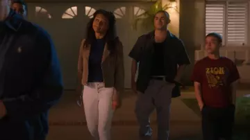 Madewell Button Fly High Rise Jeans In Pure White worn by Monse Finnie (Sierra Capri) as seen in On My Block (S04E09)