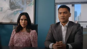 Ever New Floral Dress worn by Jenny Matthews (Jessalyn Wanlim) as seen in Workin' Moms (S06E03)