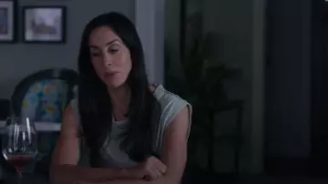 Free people Kasee Muscle Tee in Soda Lime worn by Kate Foster (Catherine Reitman) as seen in Workin' Moms (S06E06)