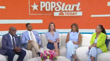 Black Halo Corrine Sleeveless Gathered Jumpsuit worn by Hoda Kotb as seen in Today on March 29, 2024