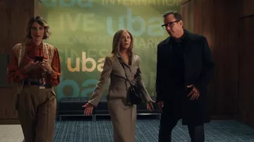 Max Mara Cashmere Beige Wrap Coat worn by Alex Levy (Jennifer Aniston) as seen in The Morning Show (S02E02)