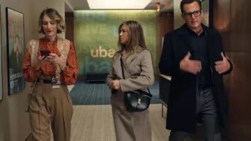 Celine Besace Leather Crossbody Bag worn by Alex Levy (Jennifer Aniston) as seen in The Morning Show (S02E02)