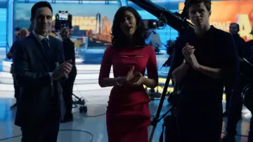 Chiara Boni La Petite Robe Kate Dress worn by Alison Namazi (Janina Gavankar) as seen in The Morning Show (S02E03)