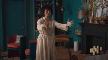 Maison Tara Tea Length Pinstripe Print A-Line Dress worn by Dory Sief (Alia Shawkat) as seen in Search Party (S05E02)