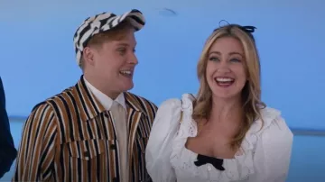 Miu Miu Cropped Poplin Top worn by Portia Davenport (Meredith Hagner) as seen in Search Party (S05E03)