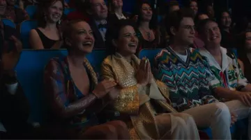 The Attico Tulle Striped Mi­ni Dress worn by Portia Davenport (Meredith Hagner) as seen in Search Party (S05E04)