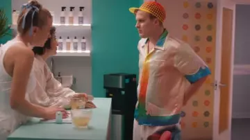 Casablanca Nuit A Maui Camp-Collar Printed Silk-Twill Shirt worn by Elliott Goss (John Early) as seen in Search Party (S05E05)