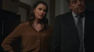 Theory Crepe de Chine Shirt worn by Erin Reagan (Bridget Moynahan) as seen in Blue Bloods (S14E04)