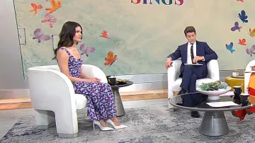 Jonathan Cohen Robe débardeur en coton violet coquelicot sauvage portée par Phillipa comme on le voit dans CBS Mornings le 1er avril 2024