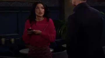 Falda Iro Neptune usada por Audra Charles (Zuleyka Silver) como se ve en The Young and the Restless el 26 de marzo de 2024