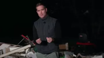 Rodd & gunn John­sonville Quilt­ed Vest in Char­coal worn by Morgan Chesky as seen in Today on April 2, 2024