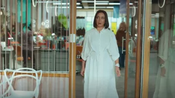 Palmer Harding Precision Pleated Woven Shirt Dress worn by Molly Novak (Maya Rudolph) as seen in Loot (S02E01)