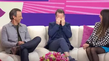 Todd Snyder Heavyweight Double Cloth Shirt Jacket worn by Seth Meyers as seen in Today on April 2, 2024