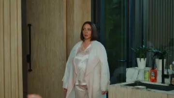 The Row Lau Silk Organza Wrap Coat worn by Molly Novak (Maya Rudolph) as seen in Loot (S02E01)