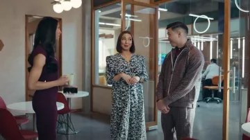 Isabel Marant Albini Gathered Printed Silk Blend Midi Dress In Black worn by Molly Novak (Maya Rudolph) as seen in Loot (S02E02)